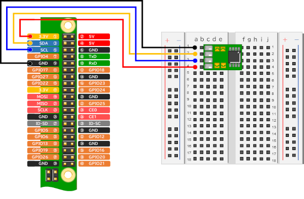 ブレッドボードを使用したADT7410モジュールとRaspberryPiの接続【I2C】